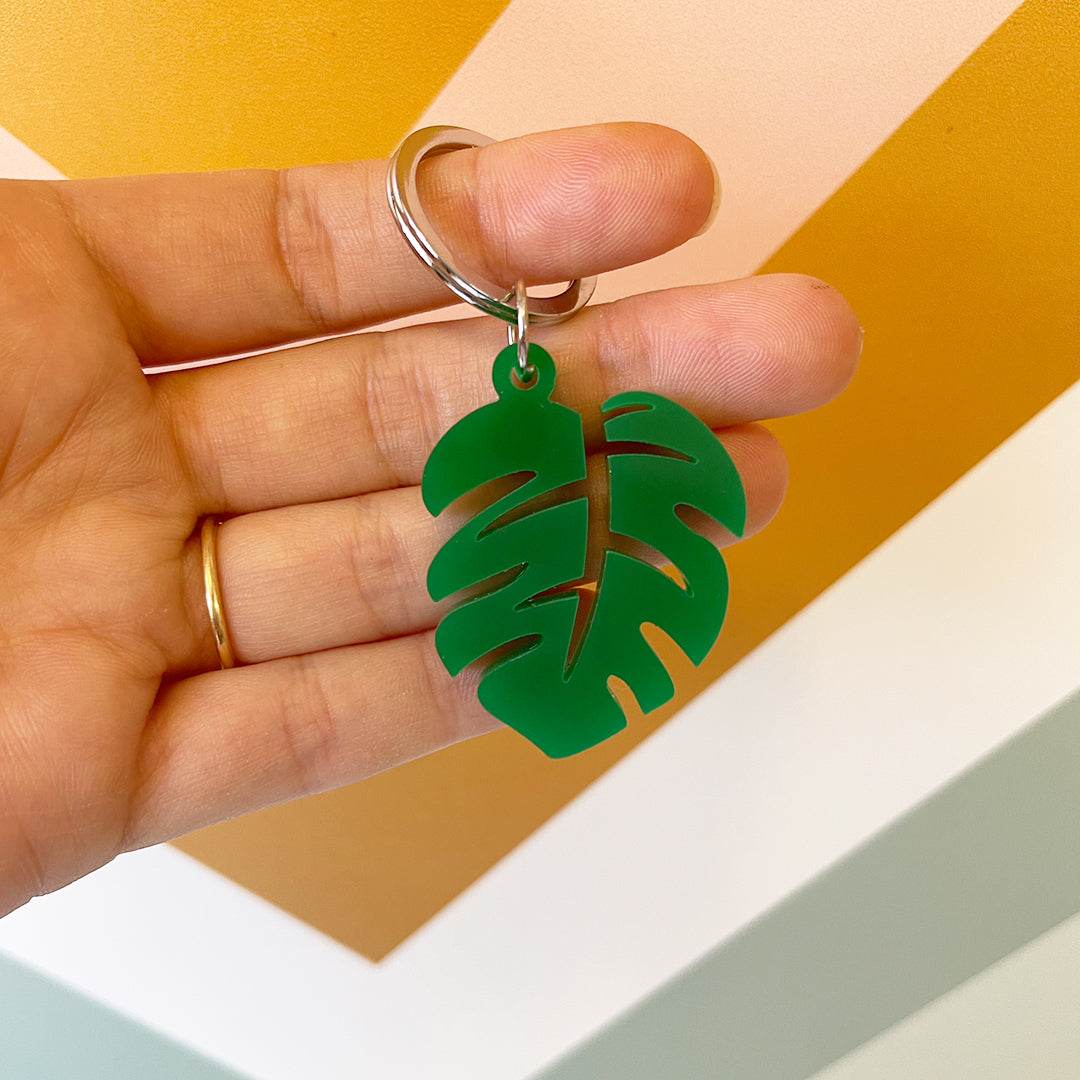 Monstera Keychain
