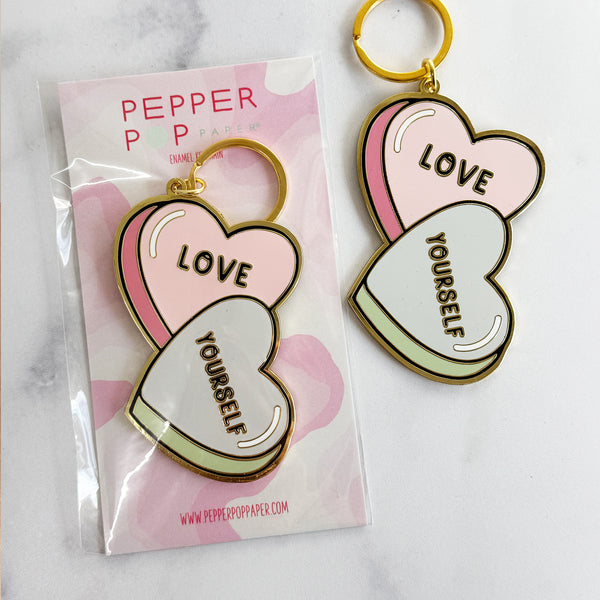 Love Yourself Enamel Keychain