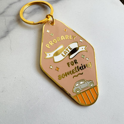 PROBABLY LATE MOTEL KEYCHAIN