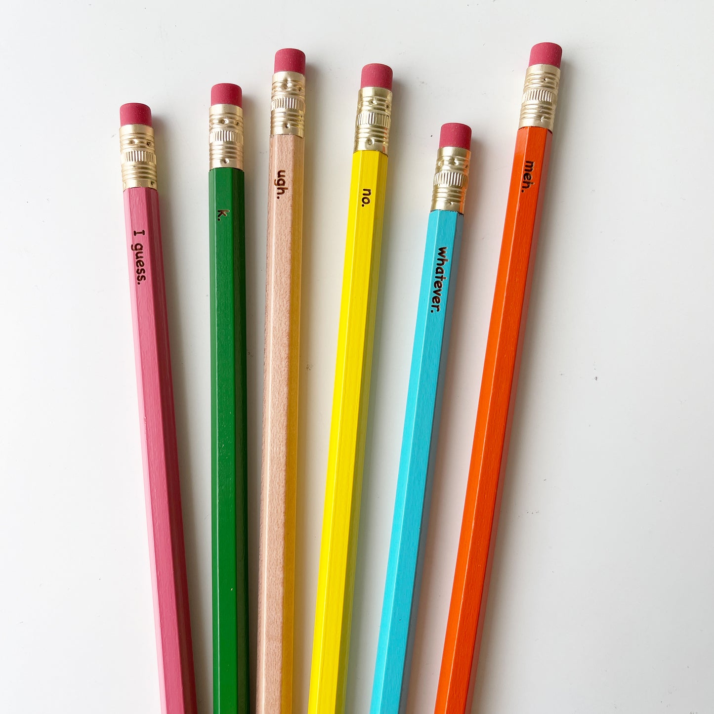 Sarcastic Words Pencil Set | Pack of 6