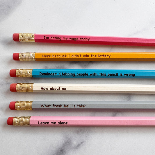 Funny Workplace 2.0 Pencils | Pack of 6