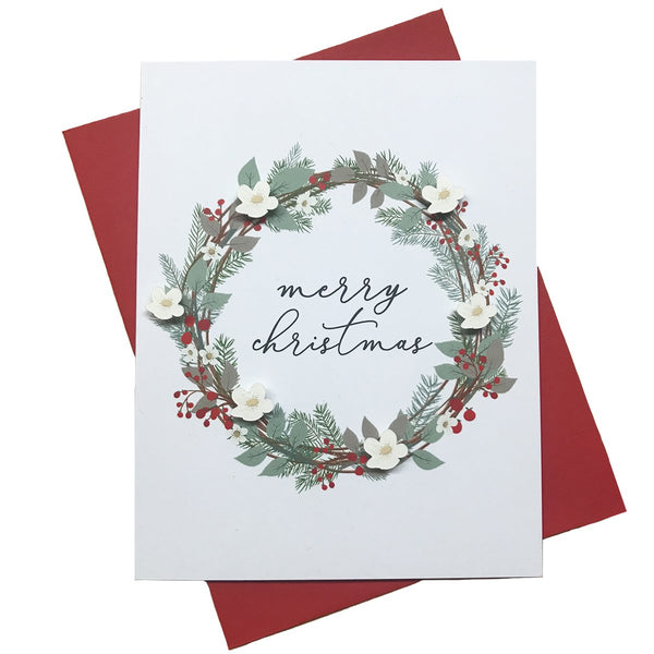 MERRY CHRISTMAS WREATH | Boxed Set of 8