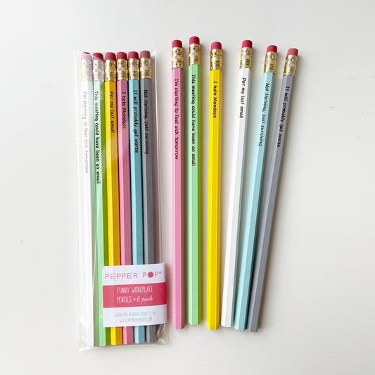 Funny Workplace Pencils | #2 Lead Pencil | Pack of 6