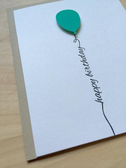 TEAL BALLOON HAPPY BIRTHDAY