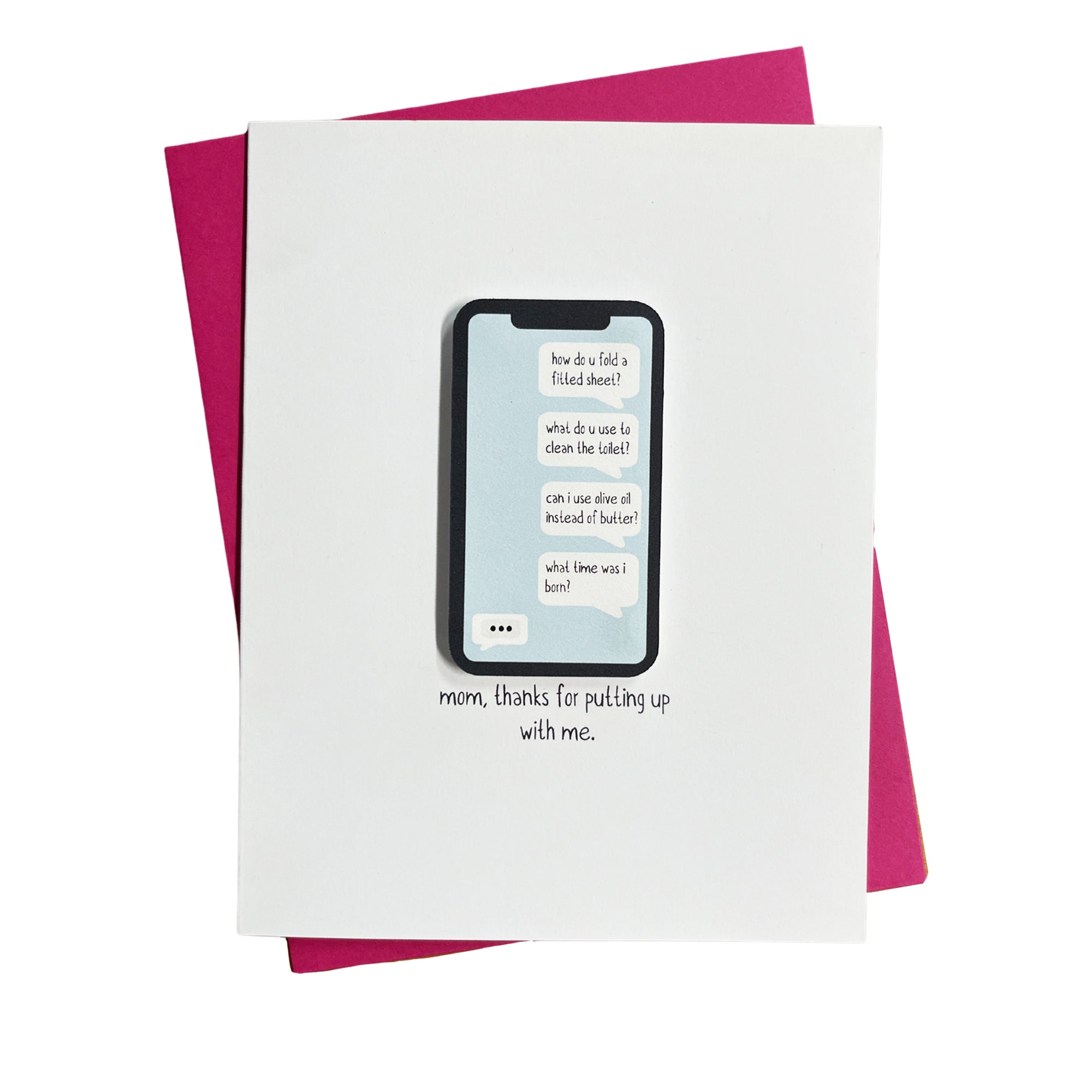 FUNNY TEXT MOM CARD – Pepper Pop Paper