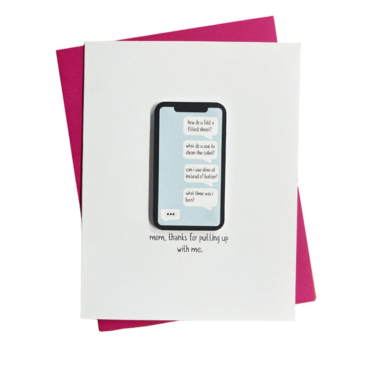 FUNNY TEXT MOM CARD