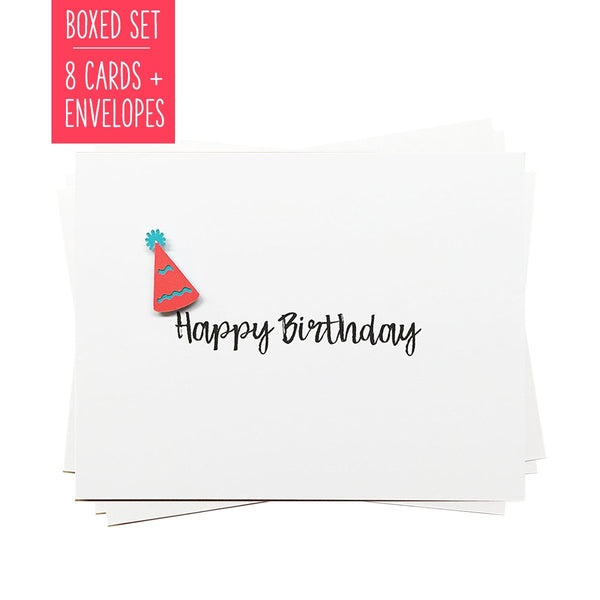 HAPPY BIRTHDAY PARTY HAT | Boxed Set of 8