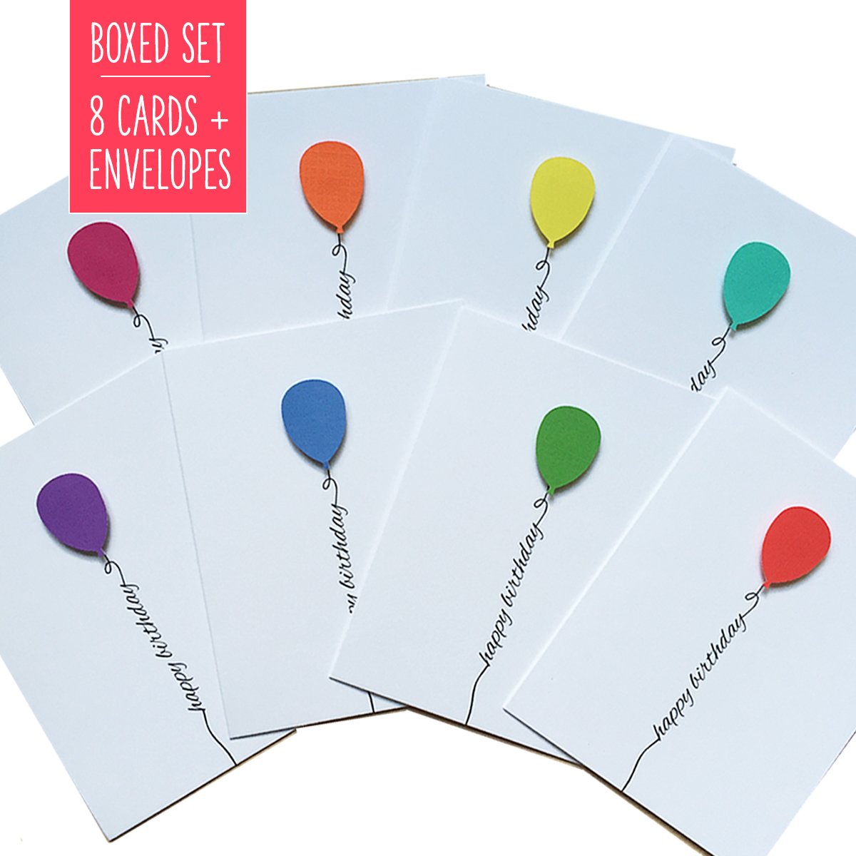 SINGLE BALLOON - ASSORTED COLORS | Boxed Set of 8