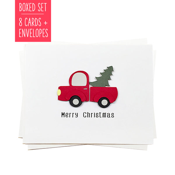 RUSTIC CHRISTMAS TRUCK | Boxed Set of 8